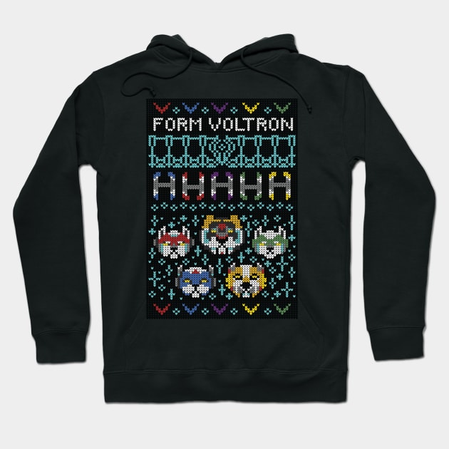 Ugly Voltron Holiday Sweater Hoodie by Soft Biology